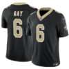 Men’s New Orleans Saints #6 Willie Gay Black 2023 F.U.S.E. Vapor Limited Football Stitched Jersey