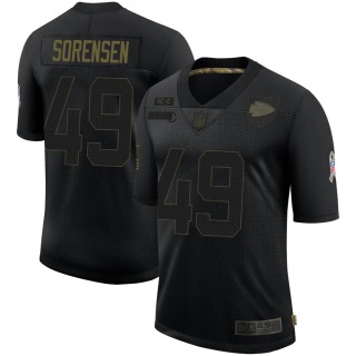 Men’s Kansas City Chiefs #49 Daniel Sorensen 2020 Salute To Service Jersey – Limited Black