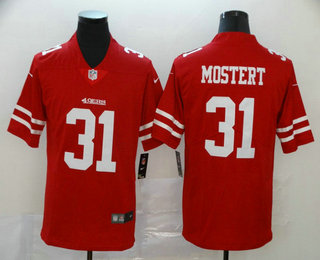 Men’s San Francisco 49ers #31 Raheem Mostert Red 2017 Vapor Untouchable Stitched NFL Nike Limited Jersey