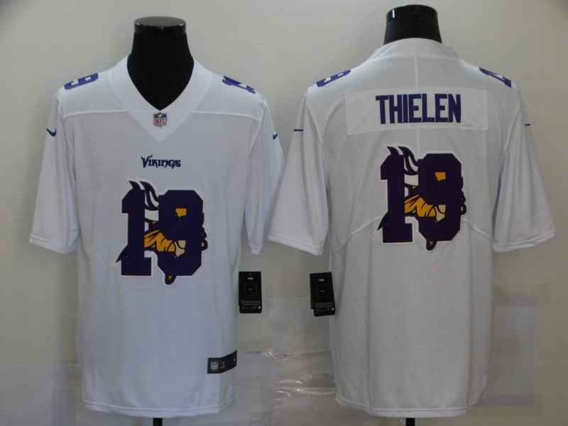 Men’s Minnesota Vikings #19 Adam Thielen White 2020 Shadow Logo Vapor Untouchable Stitched NFL Nike Limited Jersey