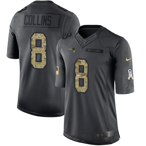 Nike Patriots #8 Jamie Collins Sr Black Men’s Stitched NFL Limited 2016 Salute To Service Jersey