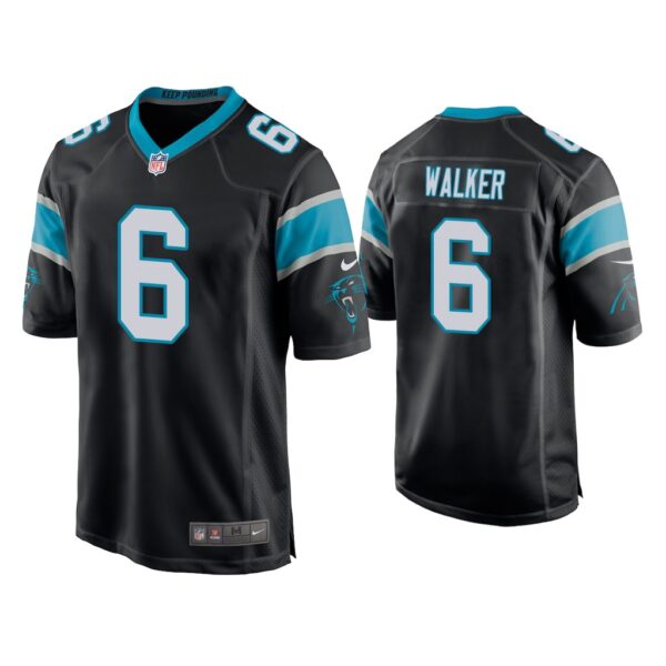 Men’s Carolina Panthers #6 P.J. Walker Black Game Nike Jersey