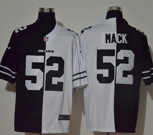 Men’s Chicago Bears #52 Khalil Mack Black White Peaceful Coexisting 2020 Vapor Untouchable Stitched NFL Nike Limited Jersey