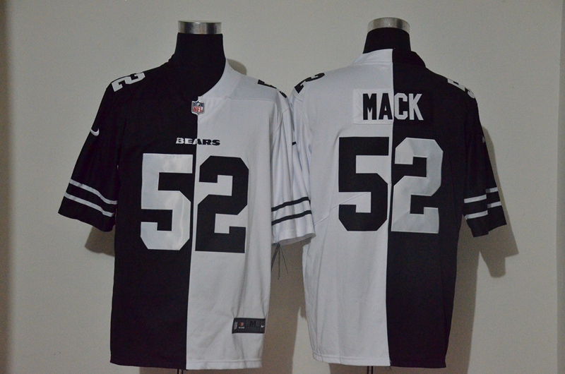 Men’s Chicago Bears #52 Khalil Mack Black White Peaceful Coexisting 2020 Vapor Untouchable Stitched NFL Nike Limited Jersey