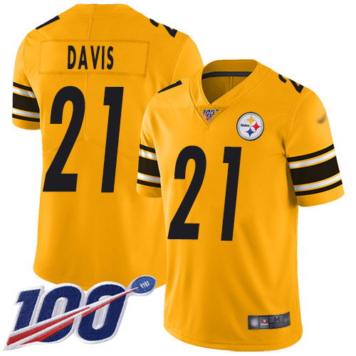 Nike Steelers #21 Sean Davis Gold Men’s Stitched NFL Limited Inverted Legend 100th Season Jersey
