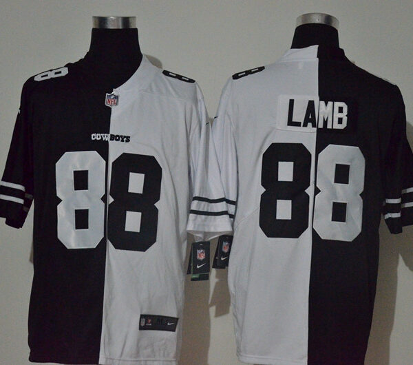 Men’s Dallas Cowboys #88 CeeDee Lamb Black White Peaceful Coexisting 2020 Vapor Untouchable Stitched NFL Nike Limited Jersey