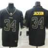 Men’s Las Vegas Raiders #34 Bo Jackson Black 100th Season Golden Edition Jersey