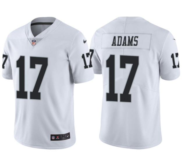 Men’s Las Vegas Raiders #17 Davante Adams White Vapor Limited Stitched Jersey