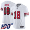 Nike 49ers #18 Dante Pettis White Rush Men’s Stitched NFL Limited 100th Season Jersey