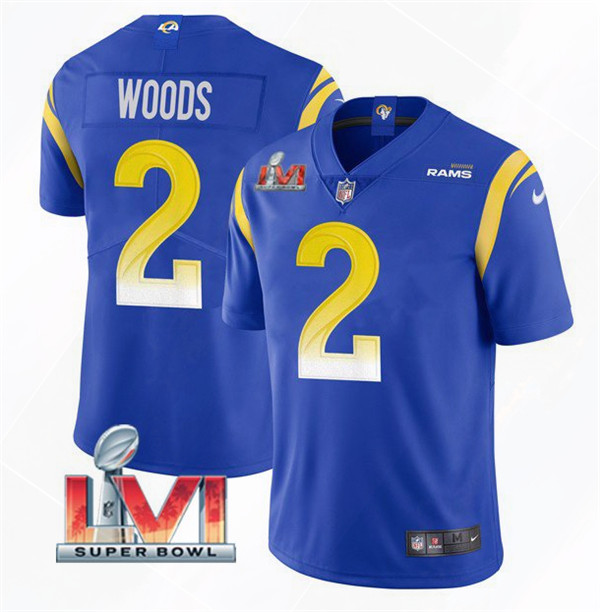 Men’s Los Angeles Rams #2 Robert Woods 2022 Royal Super Bowl LVI Vapor Limited Stitched Jersey