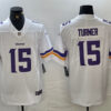 Men’s Minnesota Vikings #15 Dallas Turner White 2024 Draft Vapor Untouchable Limited Football Stitched Jersey