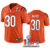Men’s Cincinnati Bengals #30 Jessie Bates 2022 Orange Super Bowl LVI Vapor Limited Stitched Jersey