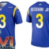 Men’s Los Angeles Rams #3 Odell Beckham Jr Limited Blue 2022 Super Bowl LVI Bound Vapor Jersey