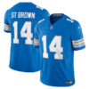 Men’s Detroit Lions #14 Amon-Ra St. Brown Blue 2024 F.U.S.E. Vapor Limited Stitched Jersey