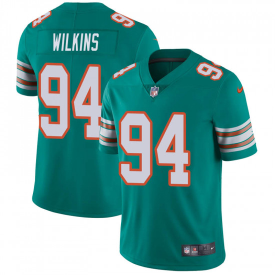 Nike Miami Dolphins #94 Christian Wilkins Men’s Limited Aqua Alternate Vapor Untouchable Nike Jersey