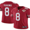 Men’s San Francisco 49ers #8 Steve Young Red 2021 75th Anniversary Vapor Untouchable Limited Stitched NFL Jersey