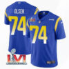 Men’s Los Angeles Rams #74 Merlin Olsen 2022 Royal Super Bowl LVI Vapor Limited Stitched Jersey