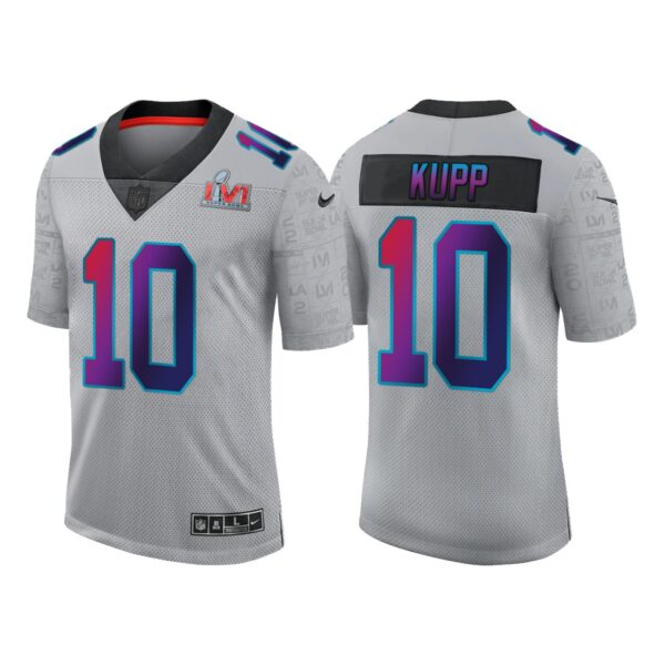 Men’s Los Angeles Rams #10 Cooper Kupp 2022 Grey Super Bowl LVI Limited Stitched Jersey