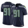 Men’s Seattle Seahawks #91 Byron Murphy II Navy 2024 Draft F.U.S.E Vapor Limited Football Stitched Jersey