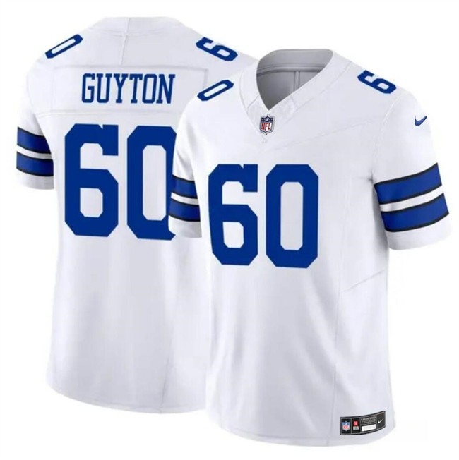 Men’s Dallas Cowboys #60 Tyler Guyton White 2024 F.U.S.E Draft Vapor Untouchable Limited Football Stitched Jersey