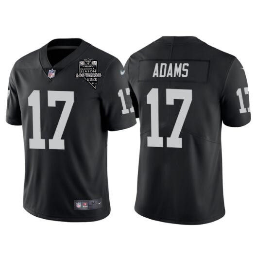 Men’s Las Vegas Raiders #17 Davante Adams Black With 2020 Inaugural Season Patch Vapor Limited Stitched Jersey