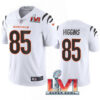 Men’s Cincinnati Bengals #85 Tee Higgins 2022 White Super Bowl LVI Vapor Limited Stitched Jersey