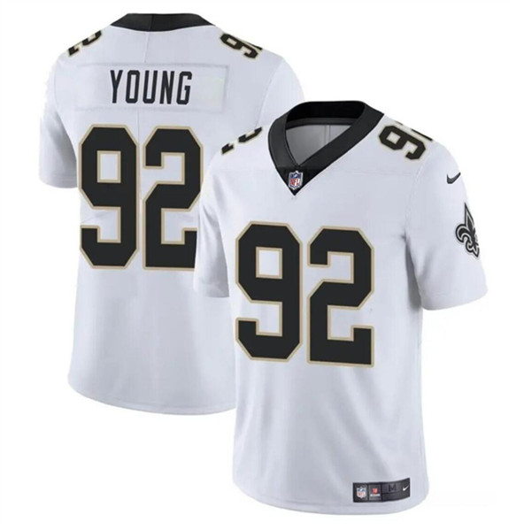 Men’s New Orleans Saints #92 Chase Young White Vapor Limited Football Stitched Jersey