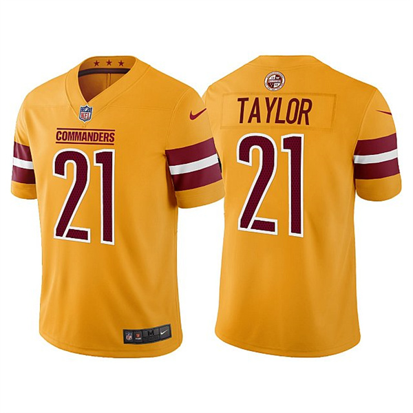 Men’s Washington Commanders #21 Sean Taylor Gold Vapor Untouchable Stitched Football Jersey