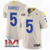 Men’s Los Angeles Rams #5 Jalen Ramsey 2022 Bone Super Bowl LVI Vapor Limited Stitched Jersey