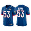 Men’s Carolina Panthers #53 Brian Burns 2022 Royal NFC Pro Bowl Stitched Jersey