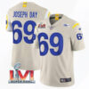 Men’s Los Angeles Rams #69 Sebastian Joseph-Day 2022 Bone Super Bowl LVI Vapor Limited Stitched Jersey