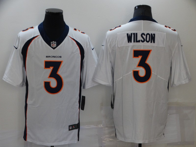 Men’s Denver Broncos #3 Russell Wilson White Vapor Untouchable Limited Stitched Jersey