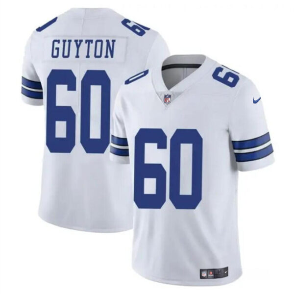 Men’s Dallas Cowboys #60 Tyler Guyton White 2024 Draft Vapor Untouchable Limited Football Stitched Jersey