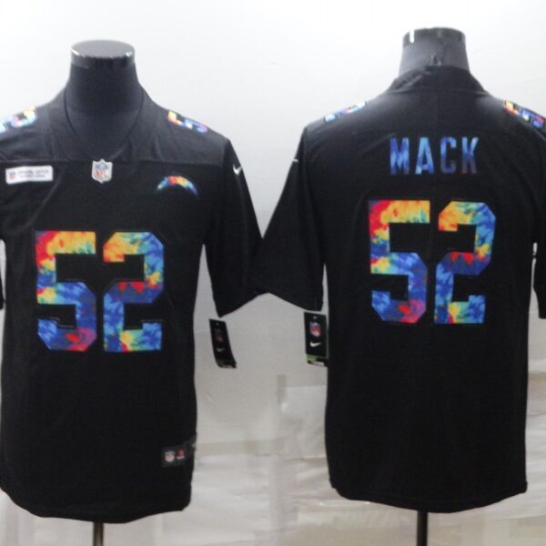 Men’s Los Angeles Chargers #52 Khalil Mack Black Crucial Catch Limited Stitched Jersey