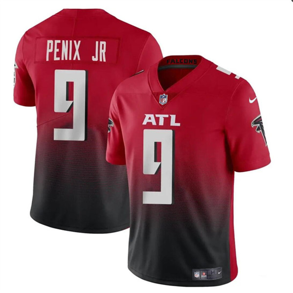 Men’s Atlanta Falcons #9 Michael Penix Jr Red Black 2024 Draft Vapor Untouchable Limited Football Stitched Jersey
