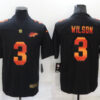 Men’s Denver Denver Broncos #3 Russell Wilson Black Nike Red Orange Stripe Vapor Limited NFL Jersey