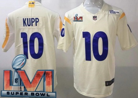 Men’s Los Angeles Rams #10 Cooper Kupp Limited Bone 2022 Super Bowl LVI Bound Vapor Jersey