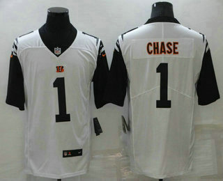 Men’s Cincinnati Bengals #1 JaMarr Chase White 2016 Color Rush Stitched NFL Nike Limited Jersey