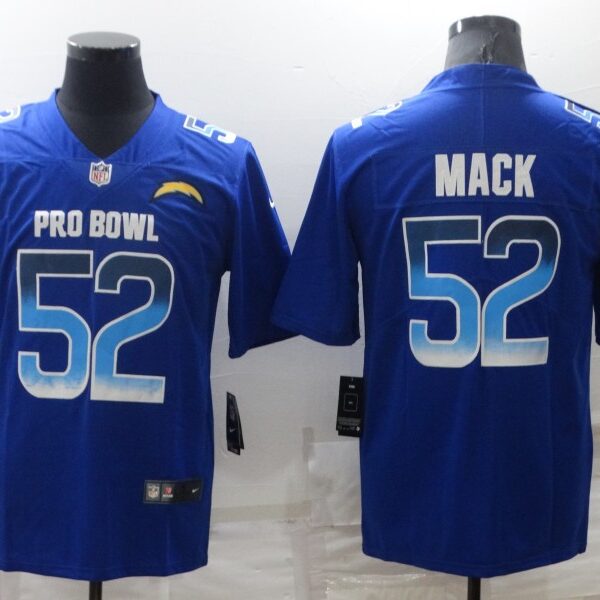 Men’s Los Angeles Chargers #52 Khalil Mack Royal Pro Bowl Stitched Jersey