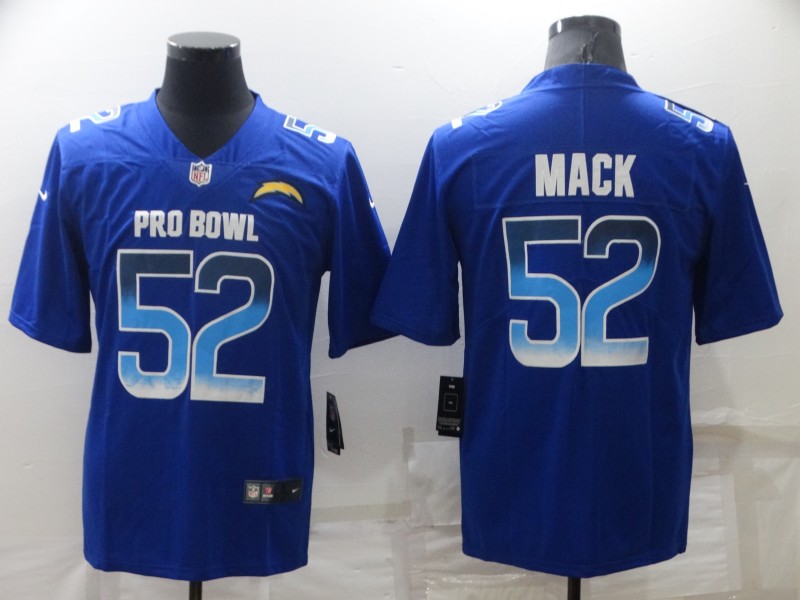 Men’s Los Angeles Chargers #52 Khalil Mack Royal Pro Bowl Stitched Jersey