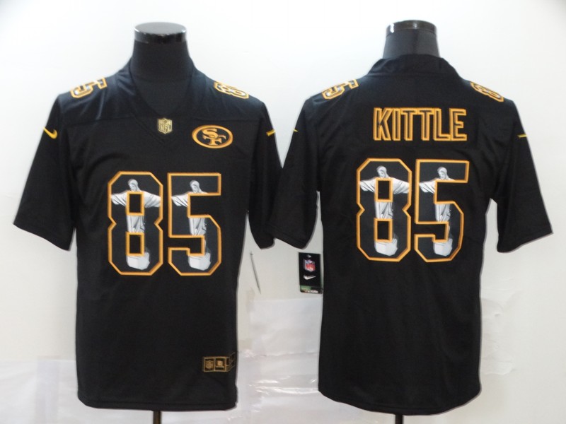Men’s San Francisco 49ers #85 George Kittle Jesus Faith Black Vapor Untouchable Stitched NFL Nike Limited Jersey