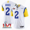 Men’s Los Angeles Rams #2 Robert Woods 2022 White Super Bowl LVI Vapor Limited Stitched Jersey