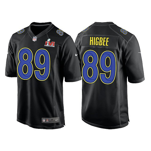 Men’s Los Angeles Rams #89 Tyler Higbee 2022 Black Super Bowl LVI Game Stitched Jersey