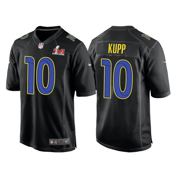 Men’s Los Angeles Rams #10 Cooper Kupp 2022 Black Super Bowl LVI Game Stitched Jersey