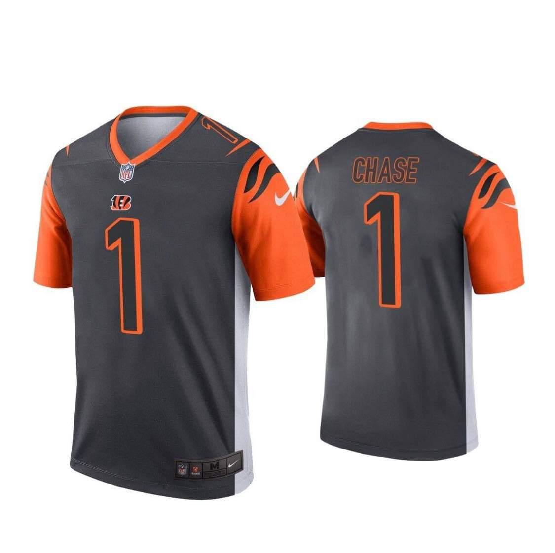 Nike Cincinnati Bengals #1 Ja’Marr Chase Black Inverted Legend Jersey