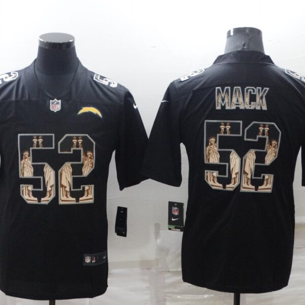 Men’s Los Angeles Chargers #52 Khalil Mack Black Statue Of Liberty Limited Stitched Jersey