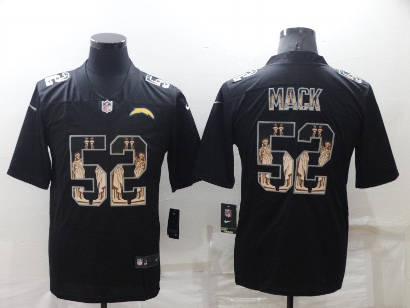 Men’s Los Angeles Chargers #52 Khalil Mack Black Statue Of Liberty Limited Stitched Jersey