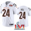 Men’s Cincinnati Bengals #24 Vonn Bell 2022 White Super Bowl LVI Vapor Limited Stitched Jersey