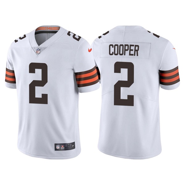 Men’s Cleveland Browns #2 Amari Cooper White Vapor Untouchable Limited Stitched Jersey