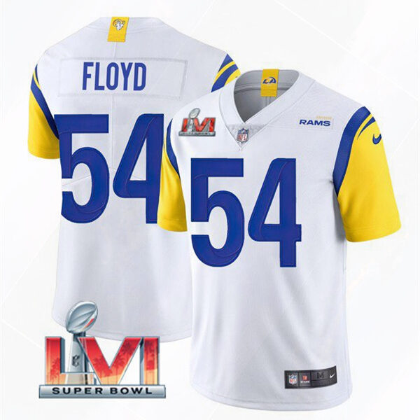 Men’s Los Angeles Rams #54 Leonard Floyd 2022 White Super Bowl LVI Vapor Limited Stitched Jersey